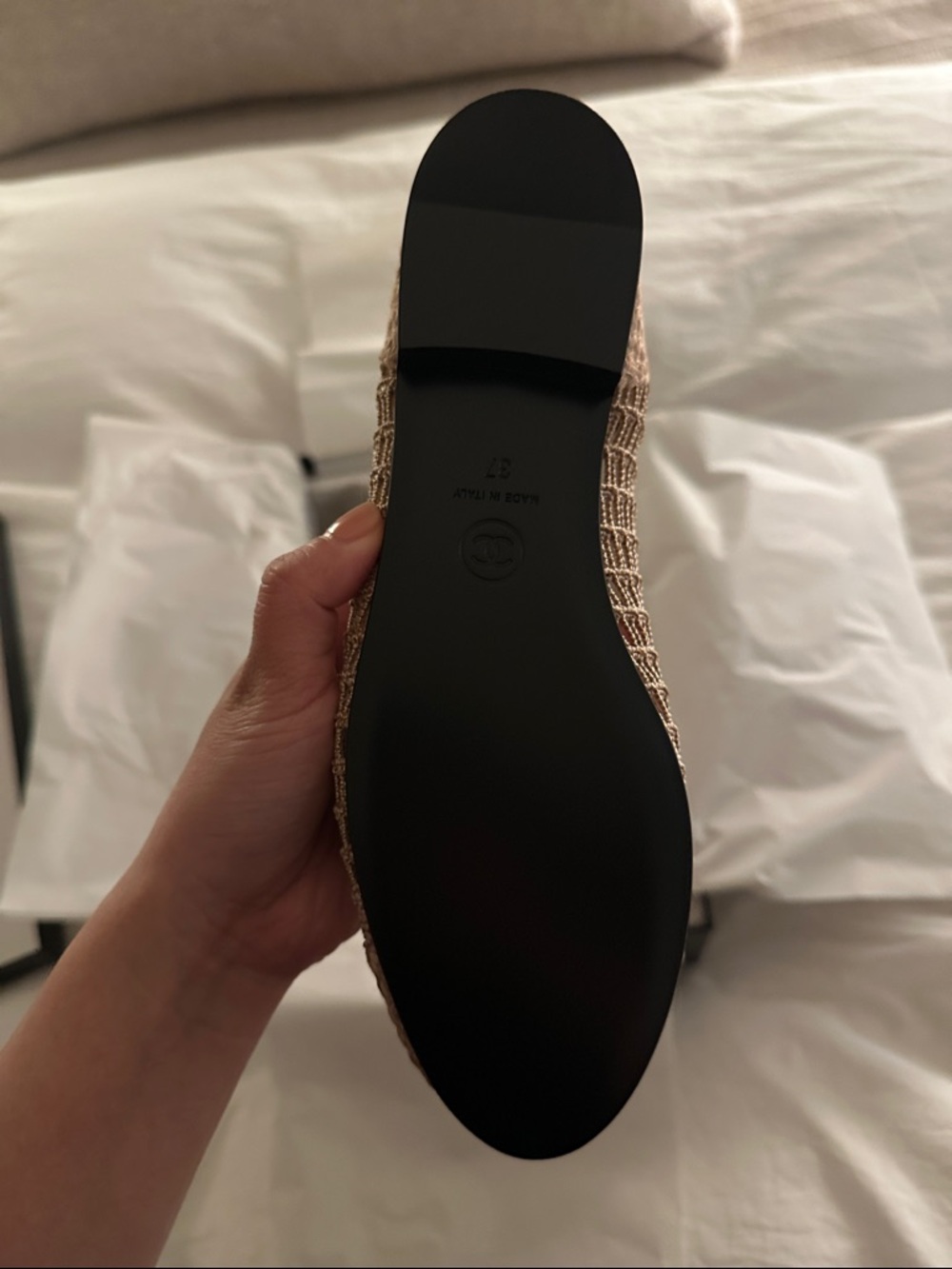 NWT Chanel raffia ballet flat- size 7 - Picture 9 of 10
